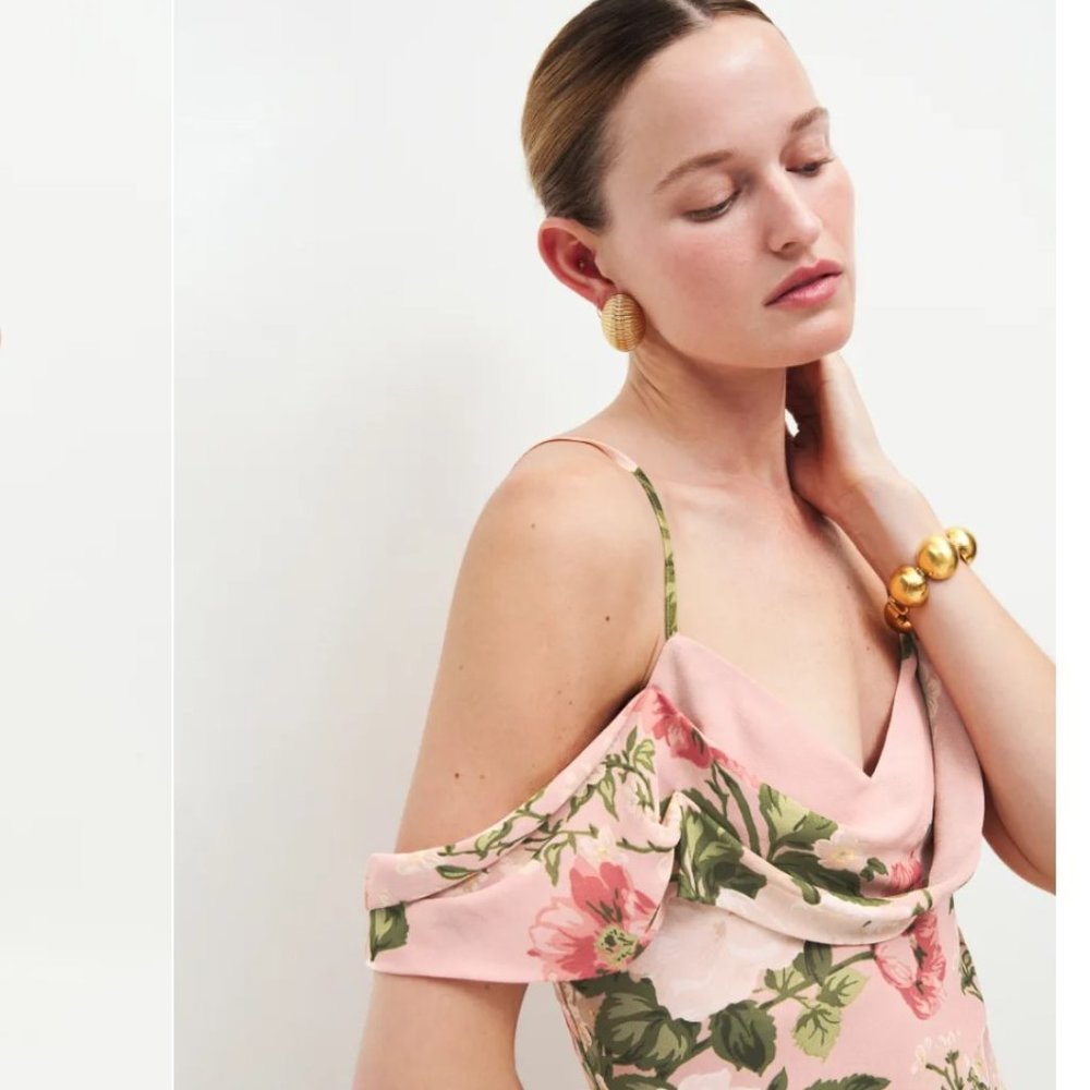 🌹SALE🌹Reformation Reya Dress in Rose Garden - Picture 2 of 16